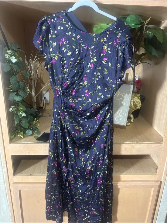 Petal and pup Dresses & Skirts - Petal & Pup Navy Floral Midi Dress with Pink and Green Accents